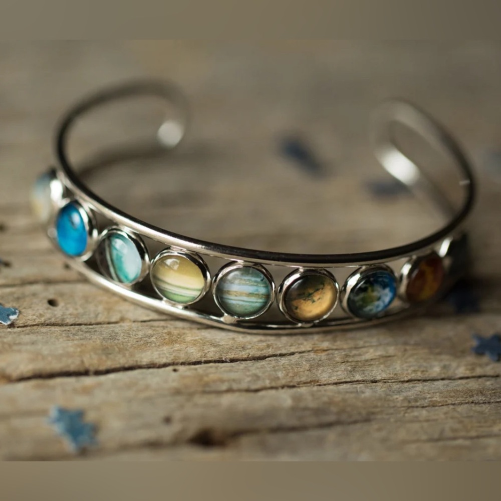 Gorgeous Rhodium plated Brass & Glass Cuff Bracelet